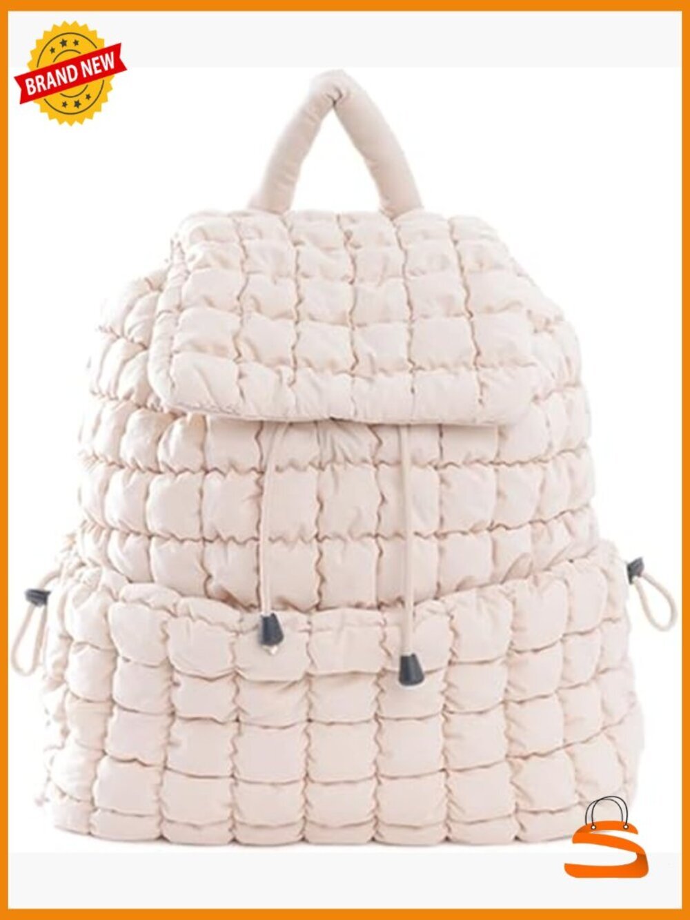 Quilted Puffer Backpack for Women Lightweight Travel Hiker Drawstring Backpack